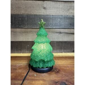 Lighted Christmas Tree Melted Plastic Popcorn 10”